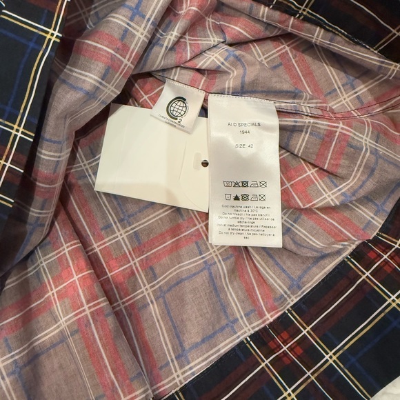 Ganni Plaid Long-Sleeve Cotton Dress - Picture 13 of 13